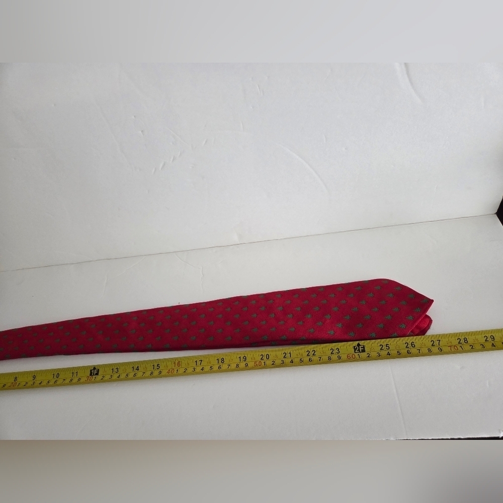 Schreter Red and Green Christmas Tree Patterned Men's Tie 54 in. - Picture 6 of 6